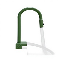 Robinet de cuisine moderne vert chaud/froid en acier inoxydable 304 avec cartouche céramique, pulvérisateur argenté électroplaqué, rotation à 360 degrés, extractible