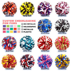 Pon pon da Cheerleading in metallo olografico oro personalizzato all'ingrosso - Product Image 2