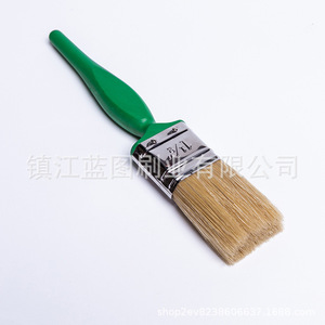 Pinceau plat à poils de porc, manche en plastique vert, 14-20 mm, pour brosser et nettoyer - Product Image 4