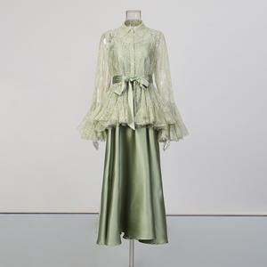 <span class=keywords><strong>Conjunto</strong></span> de 2 <span class=keywords><strong>Piezas</strong></span> para <span class=keywords><strong>Mujer</strong></span>, Blusa con Lentejuelas y Cordones, Vestido Largo, <span class=keywords><strong>Conjunto</strong></span> de Vestidos, Moda Sehe - Product Image 1