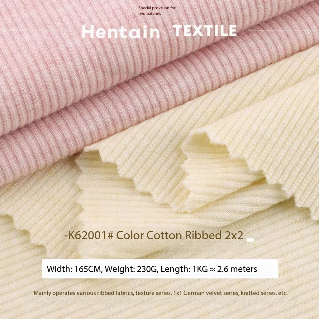 230g 2x2 Rib Rayon Stretch Fabric | Plain Knitted Wrinkle-Resistant Breathable Material For Dresses & Fashion Tops