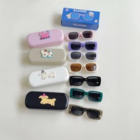 Lot de 2 Nouveautés Lunettes de soleil carrées à monture intégrale pour enfants, légères, protection UV400, style moderne, pour bébés, printemps-été