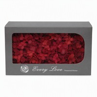 Têtes de fleurs d'hortensia naturelles stabilisées en gros, 5-6 cm, grandes, rouges, aux pétales tendres, aspect séché, fleurs éternelles pour la Saint-Valentin et les mariages