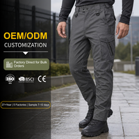 Pantalon cargo tactique BSCI personnalisé, imperméable, coupe-vent, respirant, droit, léger, extensible, en Ripstop, pour homme, avec genouillères intégrées