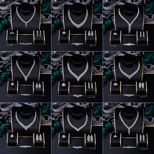 Hoa CS đồ trang sức mỹ đặt bán buôn nhà máy Dát Đá quý sang trọng 925 Bạc AAA Zirconia Bộ đồ trang sức cho phụ nữ - Product Image 3