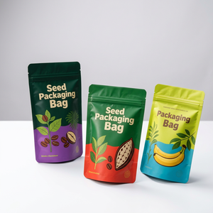 Custom Printed Aluminum Foil Seed Packaging Bag Ziplock Resealable Moisture Proof <b>Stand</b> Up Pouch for <b>Vegetable</b> and Flower Seeds - Product Image 1