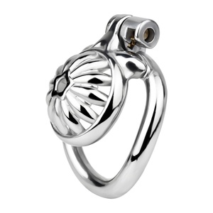กุญแจล็อคองคชาต FRRK Flower Art รุ่น Chastity Lock ทำจากสแตนเลส 304 พร้อมดีไซน์รูสำหรับใส่ในช่องอวัยวะเพศชาย อุปกรณ์ล็อคองคชาตสำหรับผู้ชาย ของเล่นทางเพศ - Product Image 3