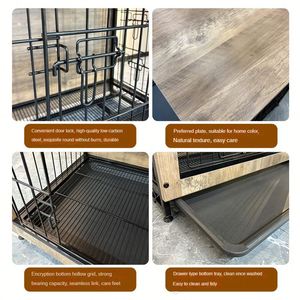 Mesa Auxiliar Moderna de Madera Maciza con Forma de Jaula para Perros, con Patas Antideslizantes, Resistente, para Sala de Estar, Casa para Mascotas - Product Image 2