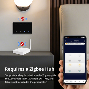 Interruptor de <span class=keywords><strong>Luz</strong></span> Inteligente Zemismart Tuya Zigbee DIY Horizontal con Pantalla Táctil Negra, Productos para el Hogar Inteligente - Product Image 2