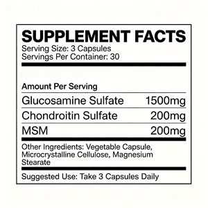 Capsules de Glucosamine Chondroïtine OEM 1500mg, Complément Alimentaire, 90 Comprimés, Complexe pour la Santé des Articulations, Vitamines et Minéraux - Product Image 4