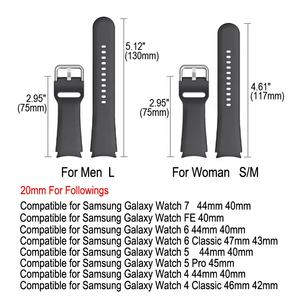 ไม่มีช่องว่าง20มม. สายนาฬิกาซิลิโคนนิ่มสำหรับเปลี่ยนสำหรับ <span class=keywords><strong>Samsung</strong></span> <span class=keywords><strong>Galaxy</strong></span> <span class=keywords><strong>Watch</strong></span> 7 6 <span class=keywords><strong>5</strong></span> 4 40มม. 44มม./6คลาสสิก43มม. 47มม./<span class=keywords><strong>5</strong></span> <span class=keywords><strong>Pro</strong></span> 45มม. - Product Image 6