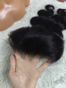 Letsfly Promotion 38.3$ 18 20inch Transparent Lace Body Wave Small Knot 13x4 Lace <b>Frontal</b> <b>Wigs</b> 100% Human Hair 180% 9A Wholesale - Product Image 6