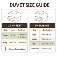 Couette extra chaude 50% duvet de canard blanc, taille Queen, matelassée en boîte, en coton anti-duvet, épaisse, vente en gros
