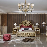 Lit Antique Rococo européen de luxe, fabrication unique, pour chambre principale, lit de Style feuille d'or, main royale impériale