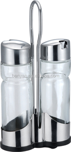 Juego de vinagrera de cristal de acero inoxidable con soporte, dispensador de aceite, sal y agitador picante, <span class=keywords><strong>BMA</strong></span>, 2 uds. - Product Image 4