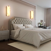 Applique Murale Artistique de Luxe en Marbre Naturel Style Nordique pour Chambre à Coucher, Chevet, Salle d'Exposition avec Éclairage LED et Commande par Interrupteur Mural