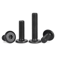 1/4-20 5/16-18 Boulons de raccord de connecteur de meuble à tête ronde plate à six pans creux en acier noir pour vis Allen hexagonales de lit