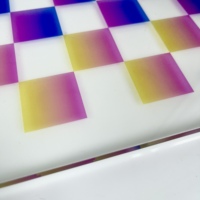 Échiquier en acrylique personnalisé, dégradé de couleurs, haute transparence, verre organique épaissi, jouet de puzzle pour enfants