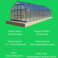 Kit de serre extérieure spacieuse en aluminium avec verre trempé et ventilation pour légumes et fleurs