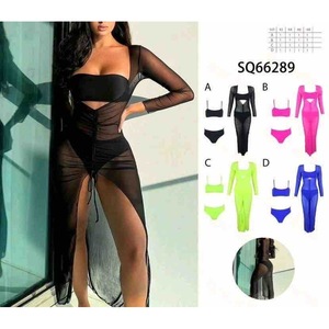 Costume da bagno intero taglie forti con controllo pancia, monokini sexy e coprente per la spiaggia, 44-54, giallo floreale, beige floreale - Product Image 1