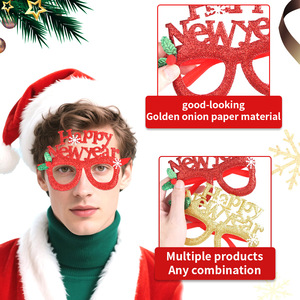 Occhiali Decorativi in Plastica <span class=keywords><strong>per</strong></span> Feste di Natale, Montature con Scritte 'Happy New Year' e Fiocchi di Neve - Product Image 2