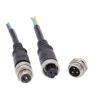Gx M12 Aviation Connector 2 3 4 5 6pin Wire to Wire Pre-wired male to female connector for bus video signal transmission