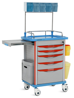 Chariot d'urgence médical ABS personnalisé SKR054-AT pour hôpitaux, économique et adapté aux services d'anesthésie