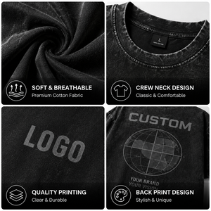 260 GSM Übergroßes Baumwoll-T-Shirt Maßgeschneidertes Streetwear Premium Schweres Baumwollshirt für Logo-Druck Merch und Designer-Etiketten OEM - Product Image 2