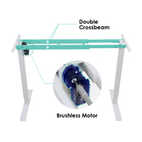 Structure de bureau réglable à double poutre télescopique pour bureau électrique à hauteur réglable à moteur unique
