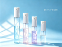Flacon pulvérisateur vide en PET de 20 ml, 30 ml, 40 ml, 50 ml avec pompe, portable, pour brume fine, cosmétiques et soins de la peau, sérigraphie