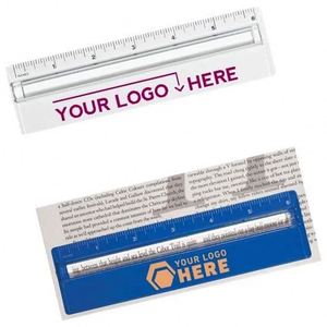 Fashion Multifunction Promotional Durable Plastic Office 8" Ruler <b>Magnifier</b> Silk <b>Screen</b> Printed Custom Logo for School - Product Image 1