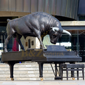 Outdoor Life Size Bronze Bull Sculpture with Black Nickel Plating Metal Casting Gravure Printing Customizable Color - Product Image 5