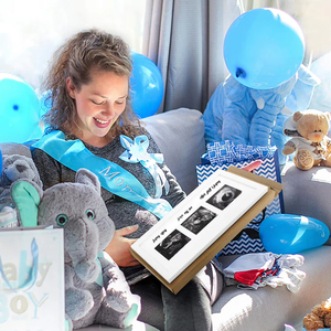 Cadre triple blanc pour échographie de grossesse, cadre photo d'échographie de bébé pour futurs parents, cadre de fête prénatale, décoration de chambre d'enfant - Product Image 1