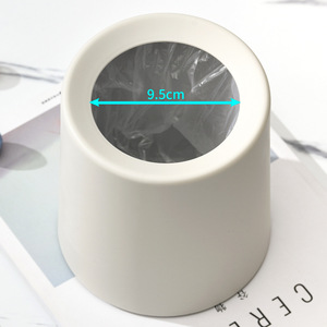 Mini Desktop Trash Can Cylindrical Pearl White Indoor Use High End Style - Product Image 4