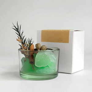 Factory Direct Custom Multicolored Clear Glass Jar 5oz Eco Friendly Aroma Wax Fragrant Stone Decor Scented <b>Candle</b> for Gift - Product Image 1
