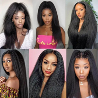 Yaki 13x4 Kinky Straight HD Lace Frontal Pelucas de cabello humano Glueless Pre arrancado con cabello de bebé para mujeres