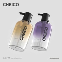 Flacon de lotion en plastique PET blanc brillant avec pompe à lotion, design sérigraphié pour gel douche, après-shampoing, shampoing, savon liquide, grand format