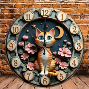 <b>Round</b> Wooden Wall Clock 25x25Cm Silent Non Ticking Modern Home Living Room Decor - Product Image 6