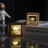 Veilleuse 3D en cristal de galaxie, décoration de bureau, vente en gros de trophées, médailles, plaques pour la Saint-Valentin