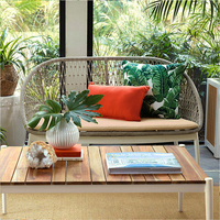 Conjunto de sofás trenzados de aleación de aluminio para exteriores, conjunto de muebles de jardín y villa con cuerda, mesas y sillas