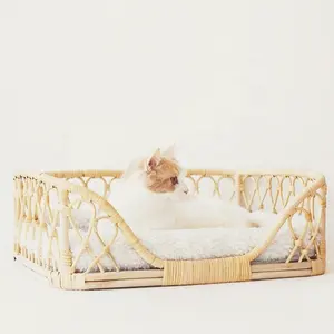 best supplier rattan pet sofa furniture beds for pets dogs cats animals without cushion pillows