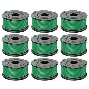 Paquete de 9 cabezales de repuesto para desbrozadora SF-080-BKP, carrete de nailon de 2.0 mm, verde, 20 pies/6.1 m, juego de cubiertas de carrete para desbrozadora BLACK DECKER - Product Image 1
