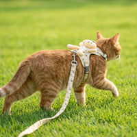 Laisse pour chat avec jouet en peluche monté au dos, harnais mignon pour petits chiens et chats - pour les promenades en plein air