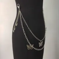 Collar de doble capa de Plata de Ley 925, cadena de cintura ajustable con borla de mariposa hueca de alta calidad