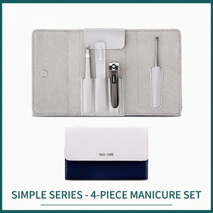 Ensemble d'outils de manucure et pédicure en cuir PU, kit de coupe-ongles avec fermeture éclair, étui de rangement portable pour les voyages et l'usage quotidien - Product Image 4