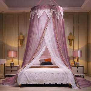 Princess Style Double Layer Yarn <b>Mosquito</b> <b>Net</b> Sheer Mesh Dome <b>Bed</b> <b>Canopy</b> for Bedroom Decoration - Product Image 3