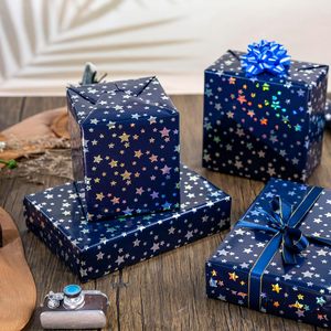 Holographic Star Blue <b>Wrapping</b> <b>Paper</b> 17 In X 32.8 Ft Double Side Metallized For Multiple Occasions - Product Image 6