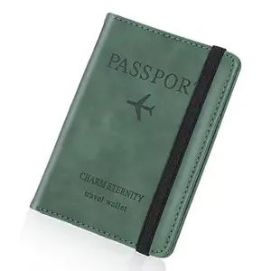 Tarjetero de cuero PU para pasaporte, bolsa de viaje multifuncional, tarjetero de identificación