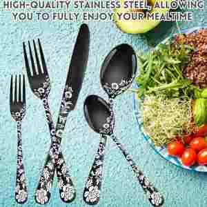 Wholesale Gold Plated Matte Flatware Bulk Custom Logo Spoons Forks and Knife Stainless Steel Gold Plated Silverware Cutlery Set - Product Image 5