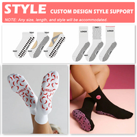 Chaussettes de yoga antidérapantes personnalisées pour femmes avec logo, chaussettes de pilates antidérapantes pour femmes, chaussettes de yoga d'intérieur personnalisées pour le fitness